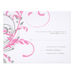 Pink and Grey Double Floral Wedding RSVP Personalized Announcements