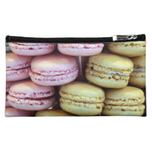 Pink and Lemon Macaron Macaroons cosmetic bag