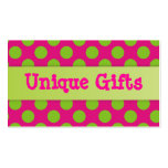 Pink and Lime Green Polka Dots Business Card