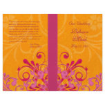 Pink and Orange Abstract Floral Wedding Program flyers