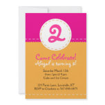 Pink and Orange First Years Birthday Party Invite invitations