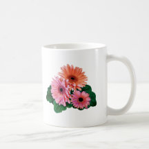 Pink and Orange Gerbera Daisies Mugs