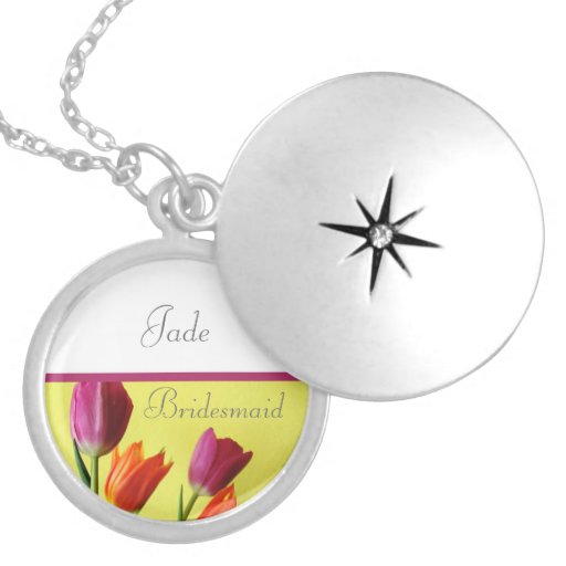 Pink and Orange Tulips, Bridesmaid Necklaces