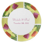 Pink and Orange Tulips Party Plates