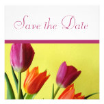 Pink and Orange Tulips, Save the Date Custom Invitations