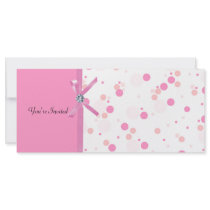 Pink and Polka Dot Diamond Card Invitation Rack Cards