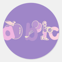 Pink and Purple ABC Alphabet Logo for Girls Sticker