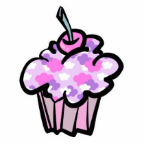 pink and purple clouds cupcake cut out