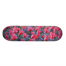 Pink and purple flower field skate decks