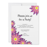 Pink and Purple Flower Party Invitation