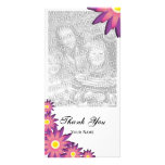 Pink and Purple Flowers Thank You Photo Card