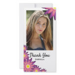 Pink and Purple Flowers Thank You Photo Card