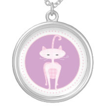 Pink and Purple Kitty Necklace