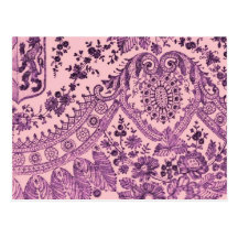 Pink And Purple Lace Post Cards