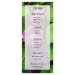 Pink and Purple Morning Glories Wedding Menu... rack cards