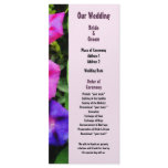 Pink and Purple Morning Glories Wedding Program rack cards