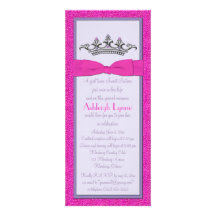 Pink and Purple Princess Sweet Sixteen Invitation