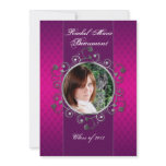 Pink and Purple Regency Photo Graduation Invitations