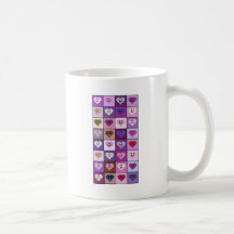 Pink and Purple Smiley Hearts Coffee Mugs