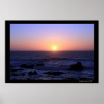 Pink and Purple Sunset over the ocean posters