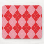 Pink and Red Argyle Pattern Mouse Pad