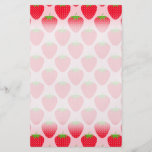 Pink and Red Strawberry Pattern. Flyer Design