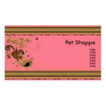 Pink and Tan Abstract Bird Business Cards