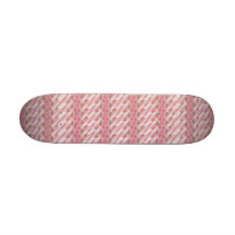 Pink and White Abstract Floral Print Skate Board Deck