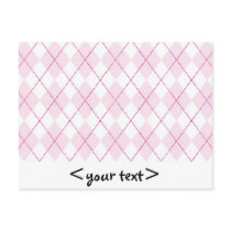Pink and White Argyle Pattern Post Cards