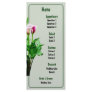 Pink and White Calla Lilies Menu... Rack Card
