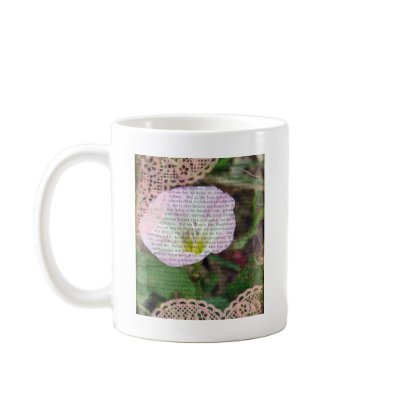 Pink and White Field BindWeed Coffee Mugs by angelandspot
