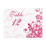Pink and White Floral Wedding Table Cards