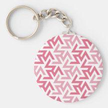 Pink and White Geometric Key Chain