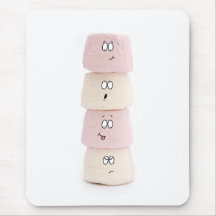 pink and white marshmallow characters mouse mat