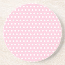 Pink and White Polka Dot Pattern. Spotty. Beverage Coaster