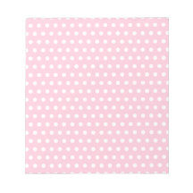 Pink and White Polka Dots Pattern. Memo Notepads