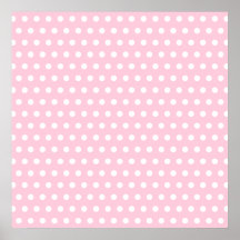 Pink and White Polka Dots Pattern. Posters