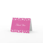 Pink and White Snowflakes Thank You Note cards