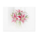 pink and white tiger lilies postcards