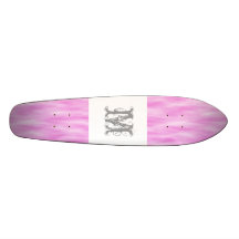 Pink and White Wavy Pattern. Skate Decks