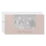 Pink and yellow baby announcement photo greeting card