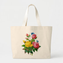 Pink and Yellow Rose Bouquet by Redoute Canvas Bags