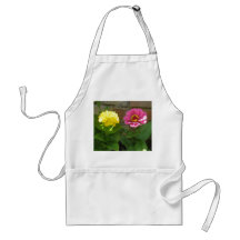 Pink and Yellow Zinnias Apron