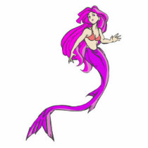 pink anime style mermaid photo sculpture