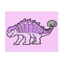 Pink Ankylosaurus Girl Post Cards