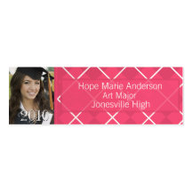 Pink Argyle Senior Pictures Senior Profile Card Business Cards