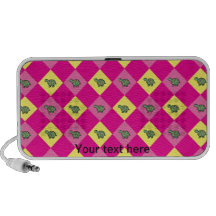 Pink argyle turtle pattern laptop speaker