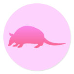 Pink Armadillo Round Sticker
