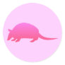 Pink Armadillo Round Sticker