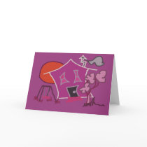 Pink Art House Greeting card